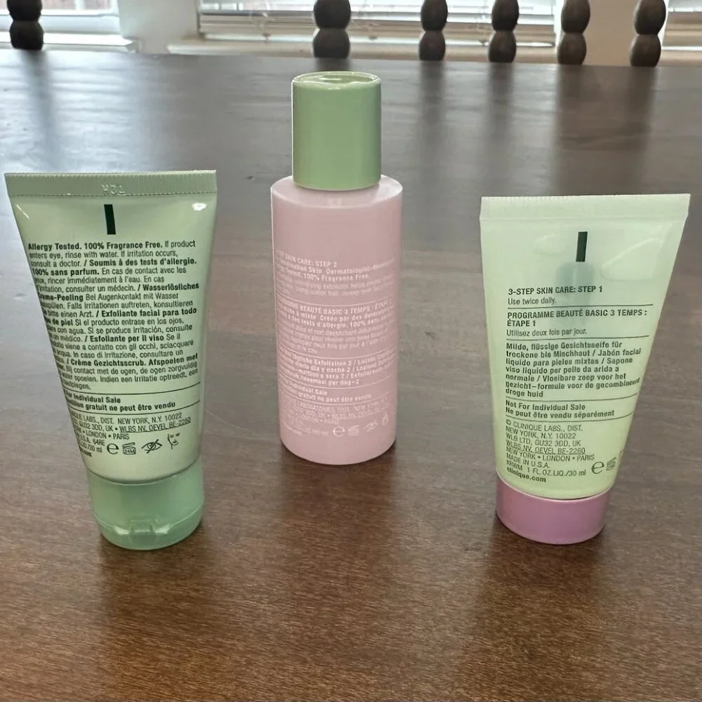 Clinique Travel - 7 Day Scrub Cream, All About Clean Soap & Clarifying Lotion